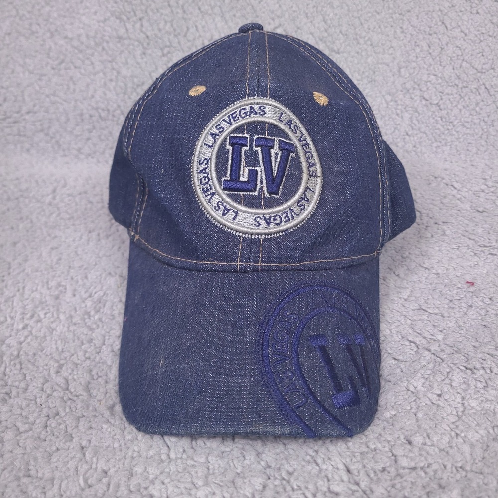 Las Vegas Denim Hat Cap Adjustable Strapback‎ Embroidered